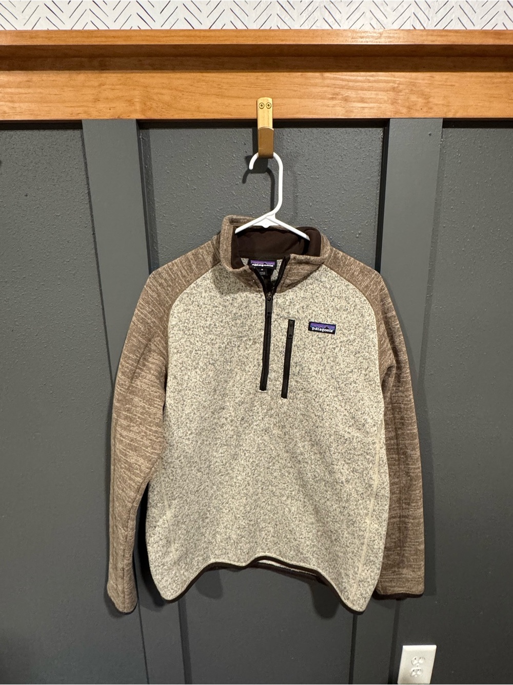 Patagonia Men’s Half-Zip Pullover - Beige and Brown